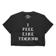 DHK I Feel Like Techno Women's Cropped T-Shirt (Black)