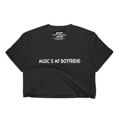 DHK Music is my boyfriend Nicole Moudaber Cropped T-Shirt (Black)