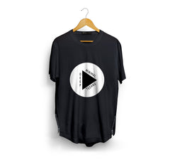 Deep Minimal Techno T-Shirt (Black Longline)